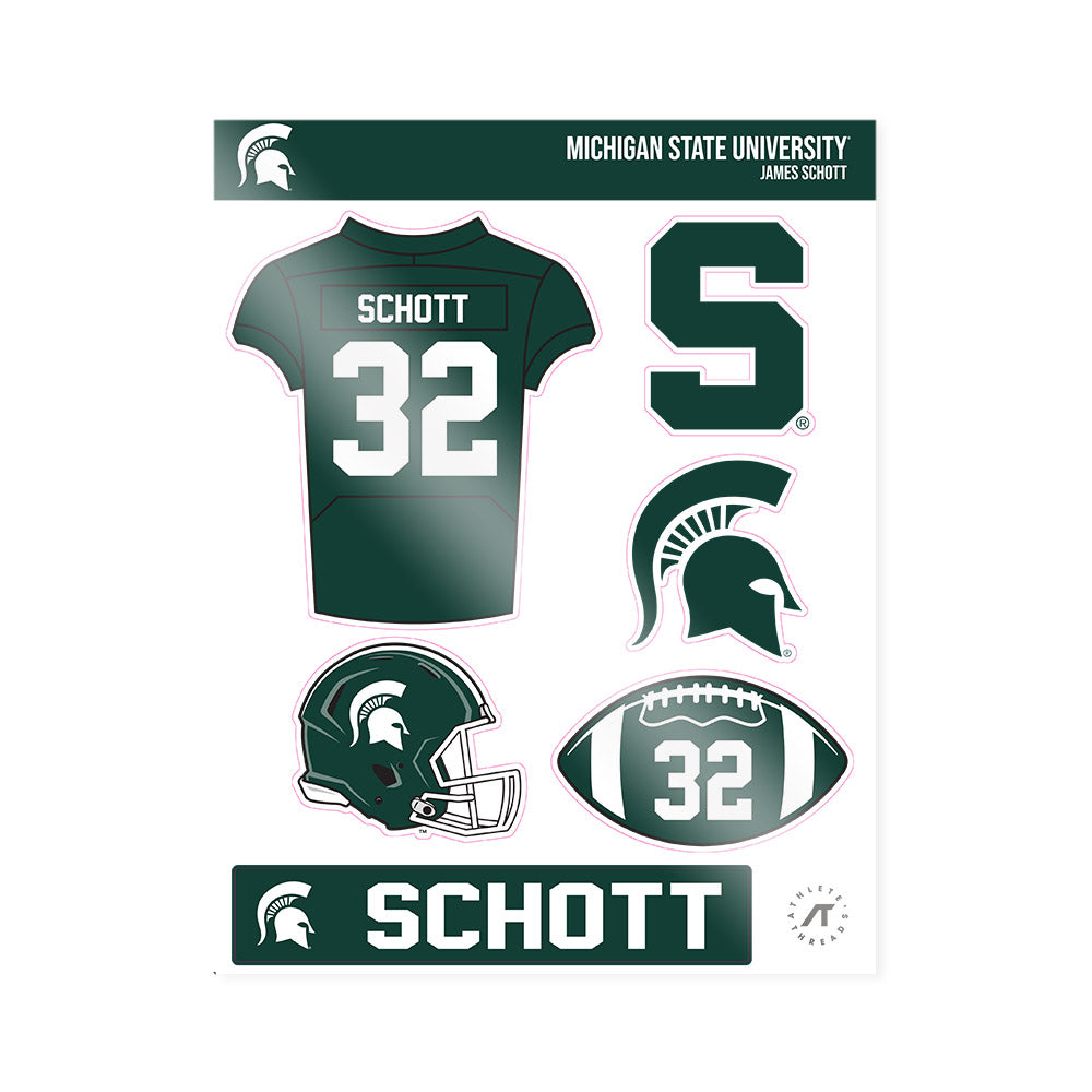 Michigan State - NCAA Football : James Schott - Sticker Sheet-0