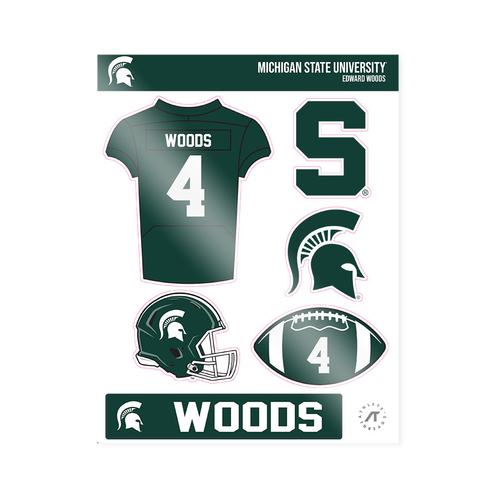 Michigan State - NCAA Football : Edward Woods - Sticker Sheet-0