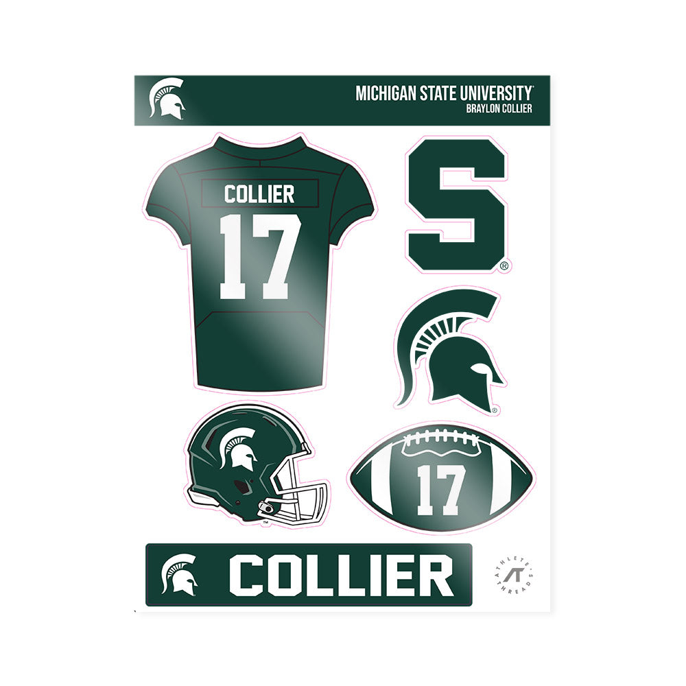 Michigan State - NCAA Football : Braylon Collier - Sticker Sheet-0