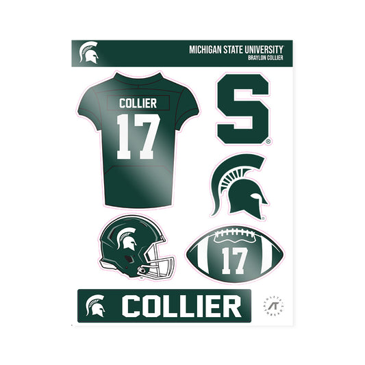 Michigan State - NCAA Football : Braylon Collier - Sticker Sheet-0