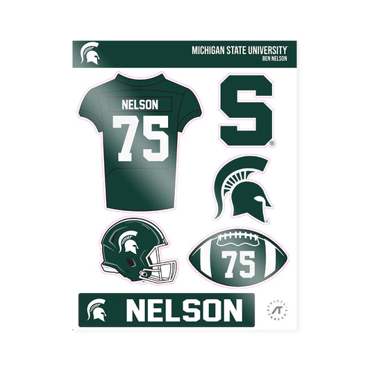 Michigan State - NCAA Football : Ben Nelson - Sticker Sheet-0