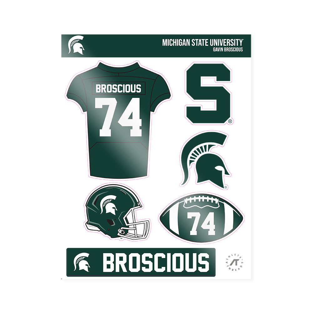 Michigan State - NCAA Football : Gavin Broscious - Sticker Sheet-0