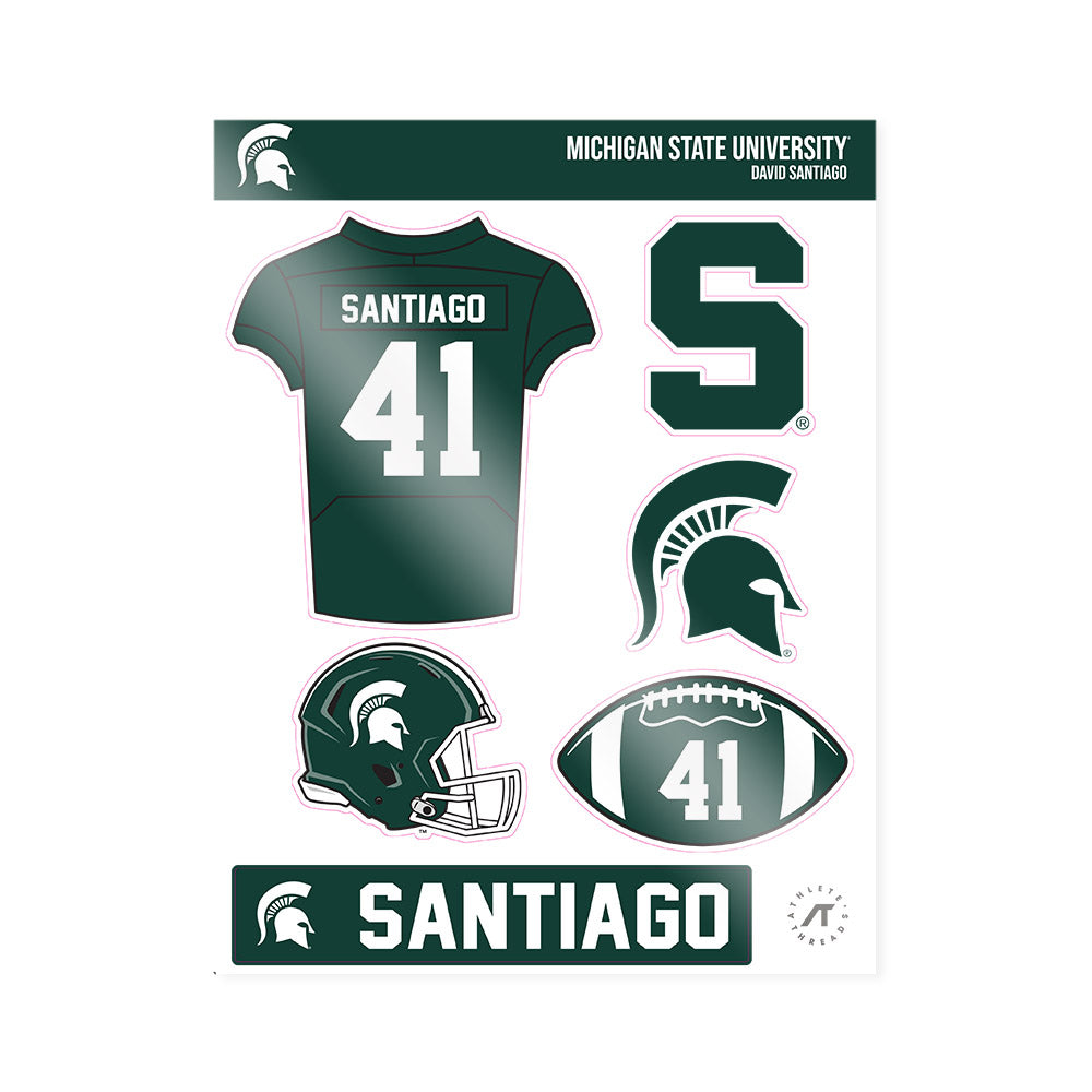 Michigan State - NCAA Football : David Santiago - Sticker Sheet-0