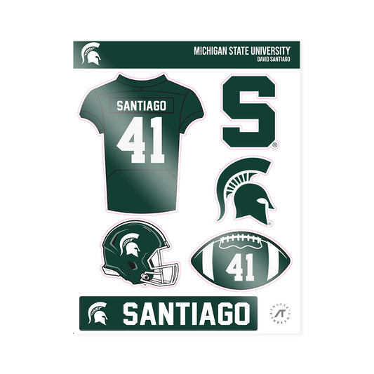 Michigan State - NCAA Football : David Santiago - Sticker Sheet-0