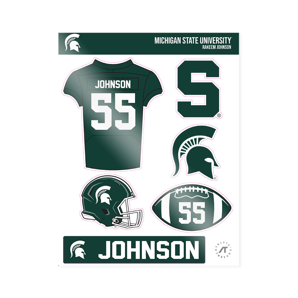 Michigan State - NCAA Football : Rakeem Johnson - Sticker Sheet-0