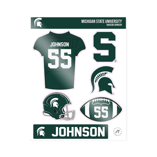 Michigan State - NCAA Football : Rakeem Johnson - Sticker Sheet-0