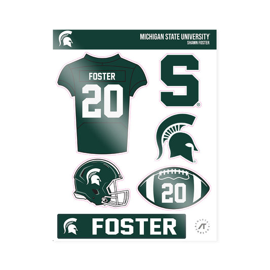 Michigan State - NCAA Football : Shawn Foster - Sticker Sheet-0