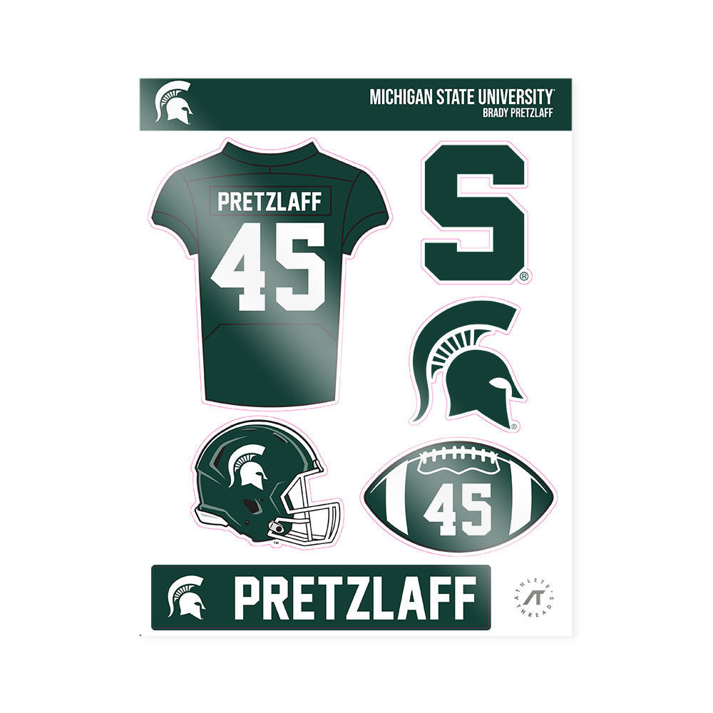 Michigan State - NCAA Football : Brady Pretzlaff - Sticker Sheet-0