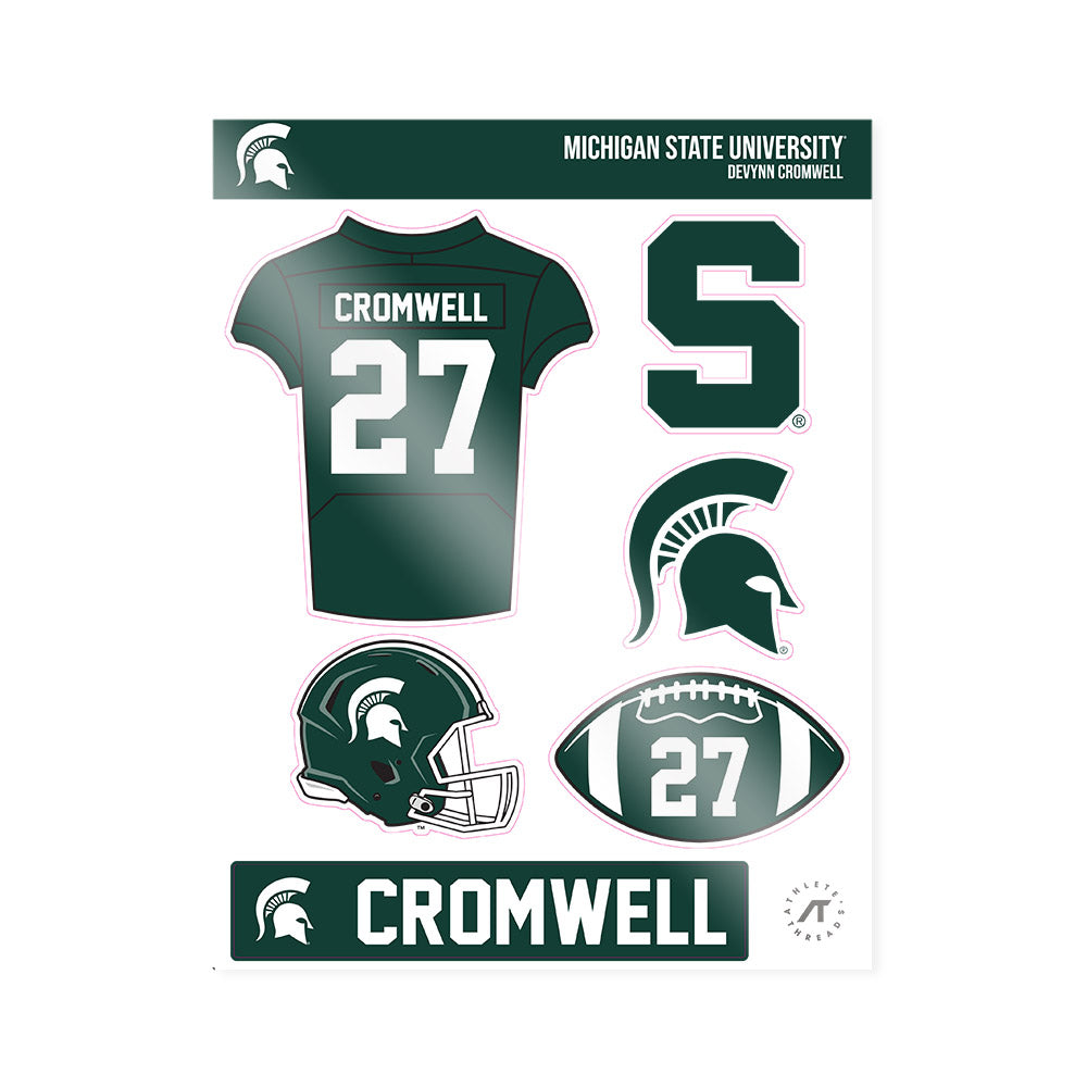 Michigan State - NCAA Football : Devynn Cromwell - Sticker Sheet-0