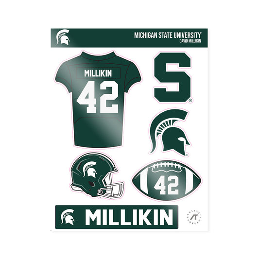 Michigan State - NCAA Football : David Millikin - Sticker Sheet-0