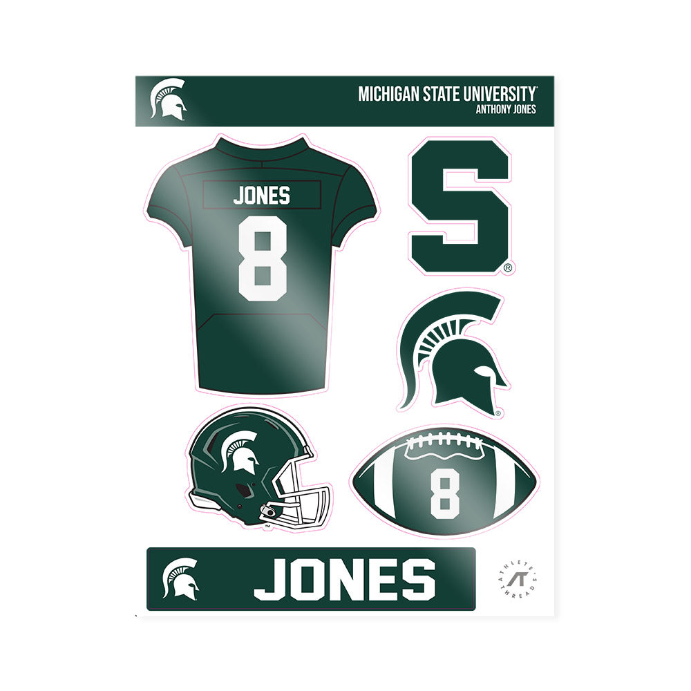 Michigan State - NCAA Football : Anthony Jones - Sticker Sheet-0