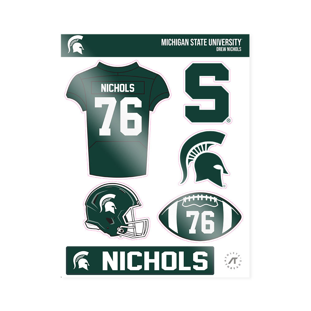 Michigan State - NCAA Football : Drew Nichols - Sticker Sheet-0