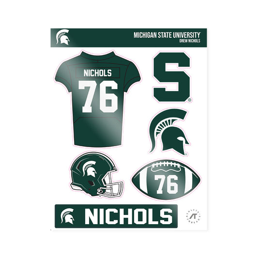 Michigan State - NCAA Football : Drew Nichols - Sticker Sheet-0