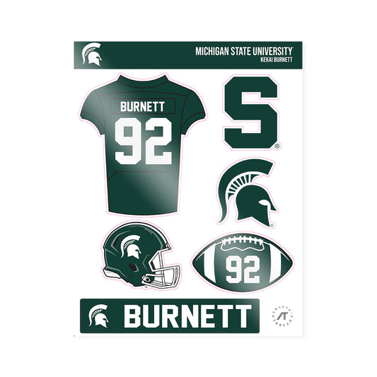 Michigan State - NCAA Football : Kekai Burnett - Sticker Sheet-0