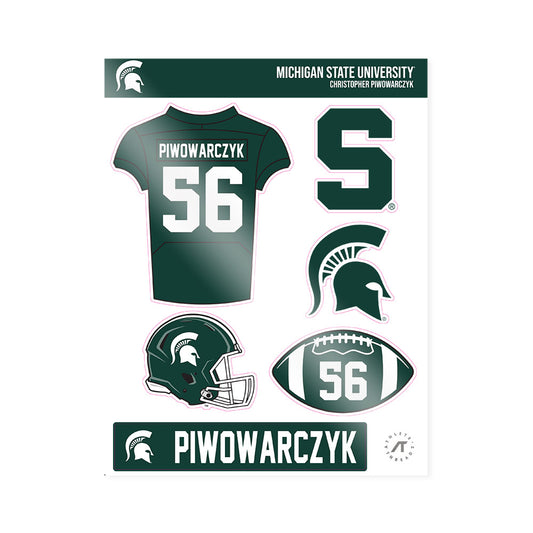 Michigan State - NCAA Football : Christopher Piwowarczyk - Sticker Sheet-0