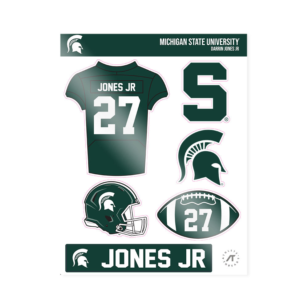 Michigan State - NCAA Football : Darrin Jones Jr - Sticker Sheet-0
