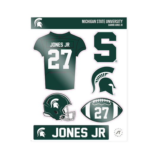 Michigan State - NCAA Football : Darrin Jones Jr - Sticker Sheet-0