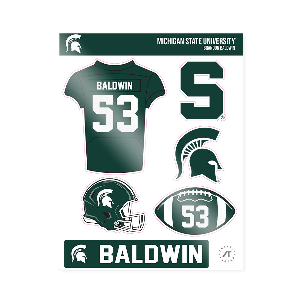 Michigan State - NCAA Football : Brandon Baldwin - Sticker Sheet-0