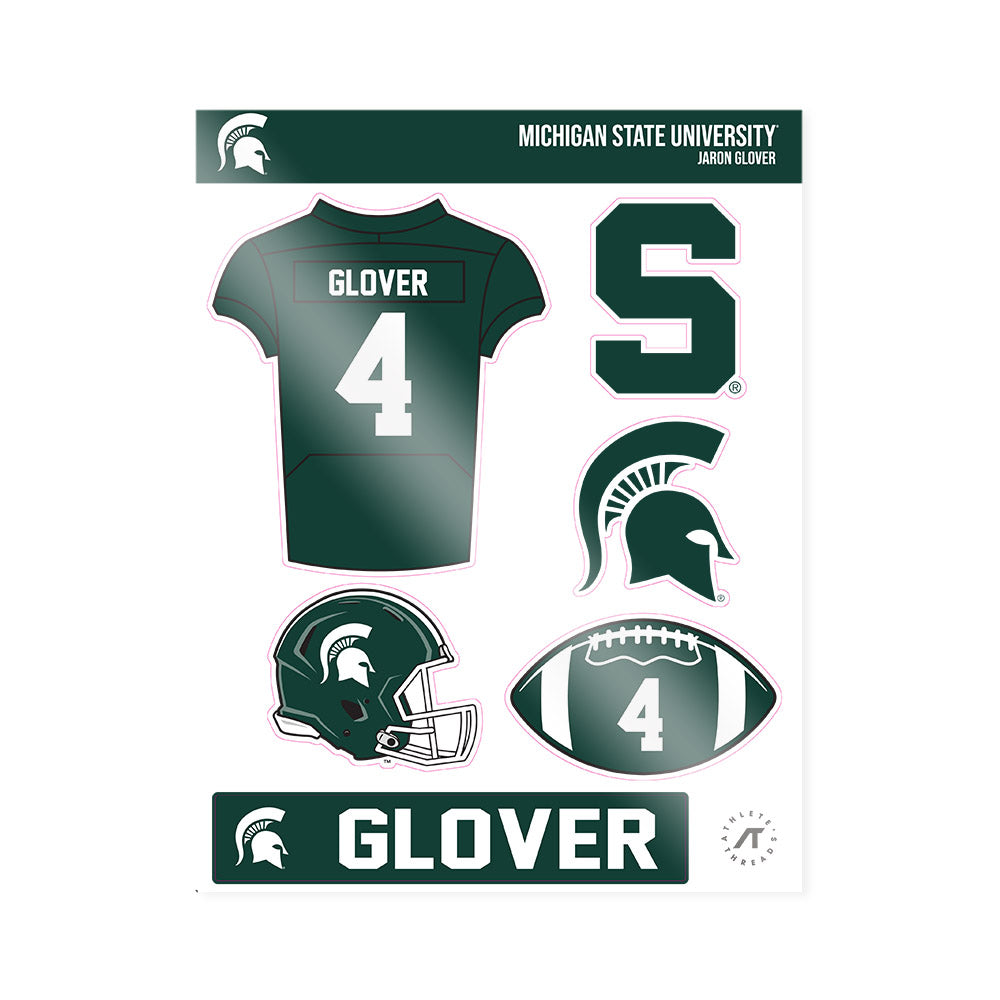 Michigan State - NCAA Football : Jaron Glover - Sticker Sheet-0