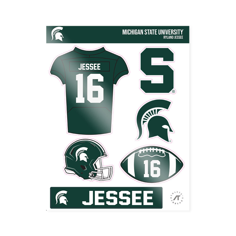 Michigan State - NCAA Football : Ryland Jessee - Sticker Sheet-0