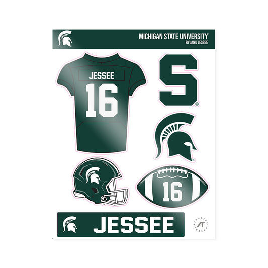 Michigan State - NCAA Football : Ryland Jessee - Sticker Sheet-0