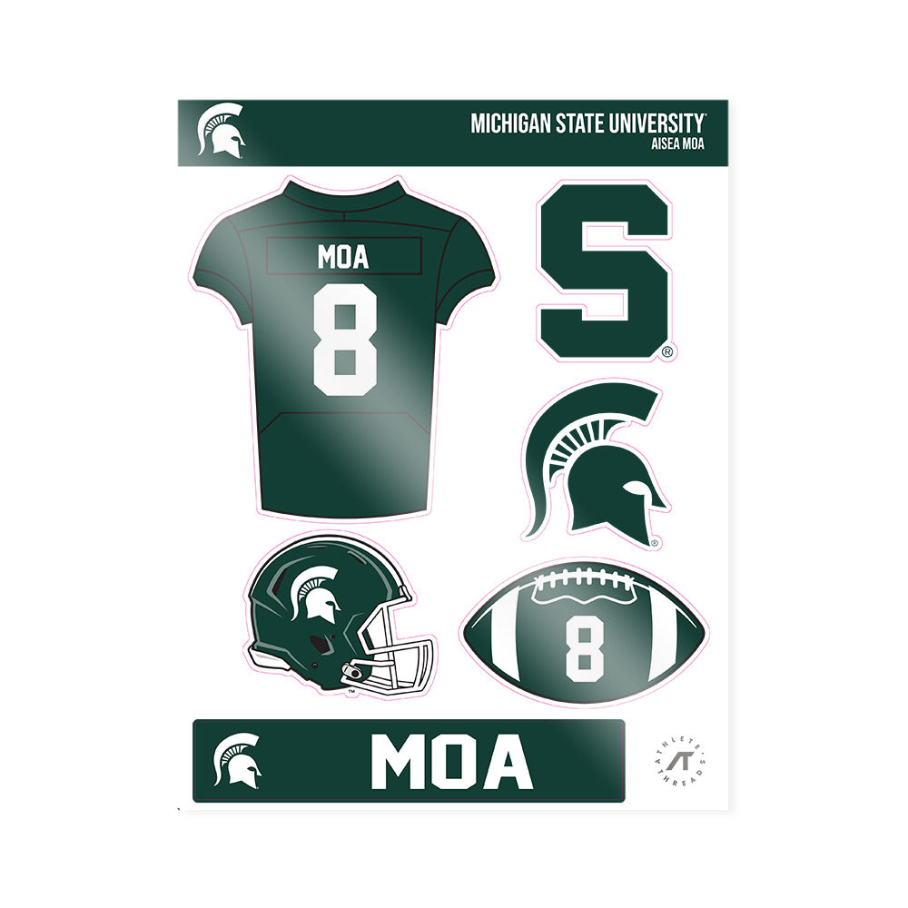 Michigan State - NCAA Football : Aisea Moa - Sticker Sheet-0