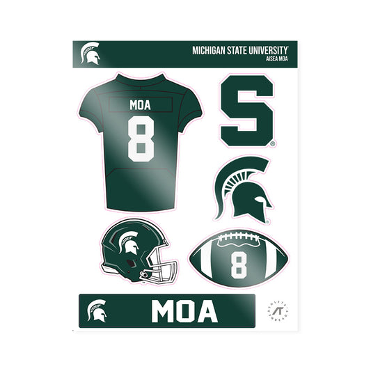 Michigan State - NCAA Football : Aisea Moa - Sticker Sheet-0