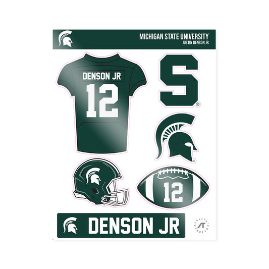 Michigan State - NCAA Football : Justin Denson Jr - Sticker Sheet-0