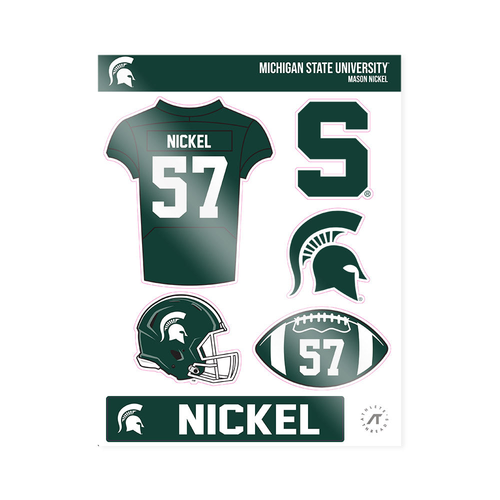 Michigan State - NCAA Football : Mason Nickel - Sticker Sheet-0