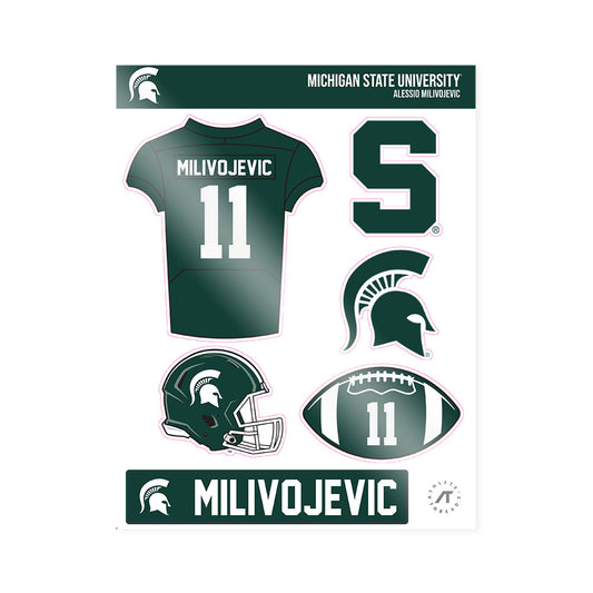 Michigan State - NCAA Football : Alessio Milivojevic - Sticker Sheet-0