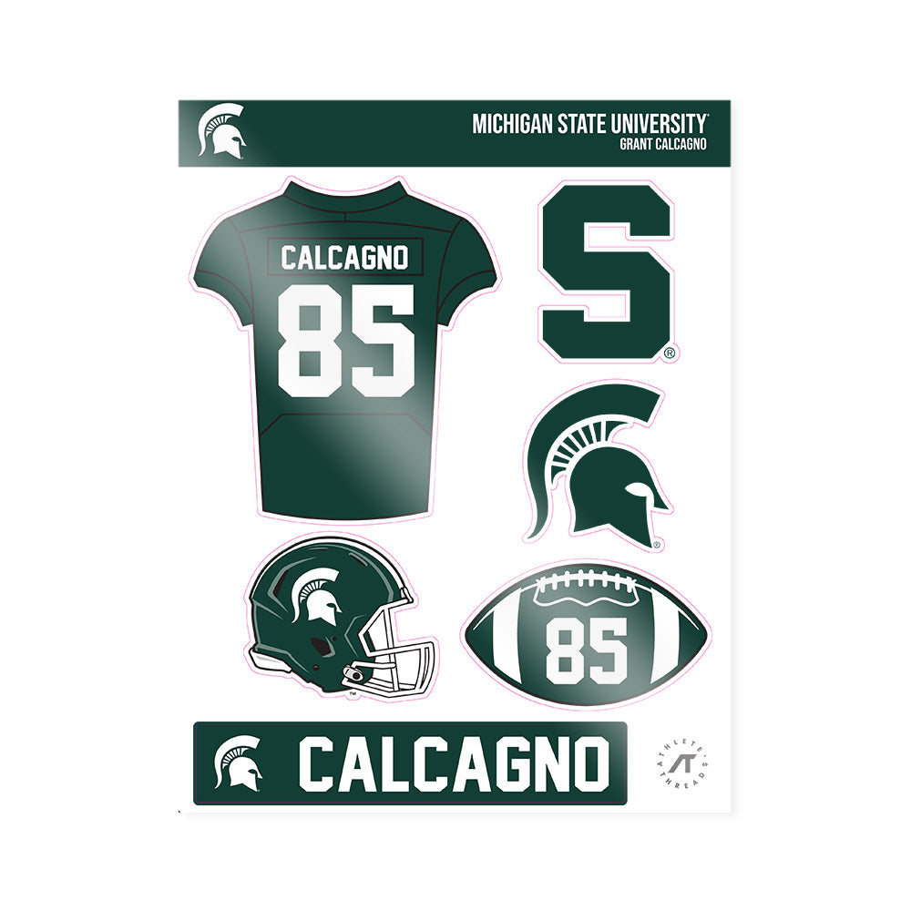 Michigan State - NCAA Football : Grant Calcagno - Sticker Sheet-0