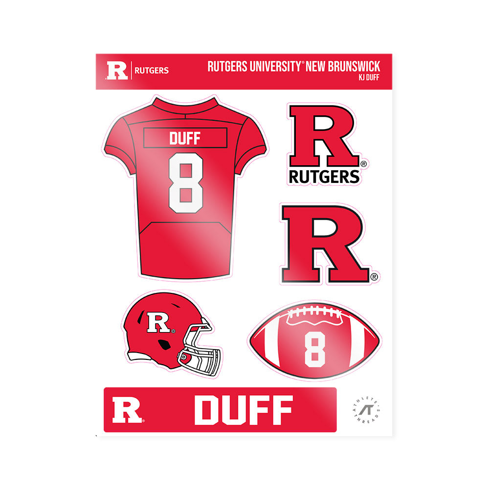 Rutgers - NCAA Football : KJ Duff - Sticker Sheet-0