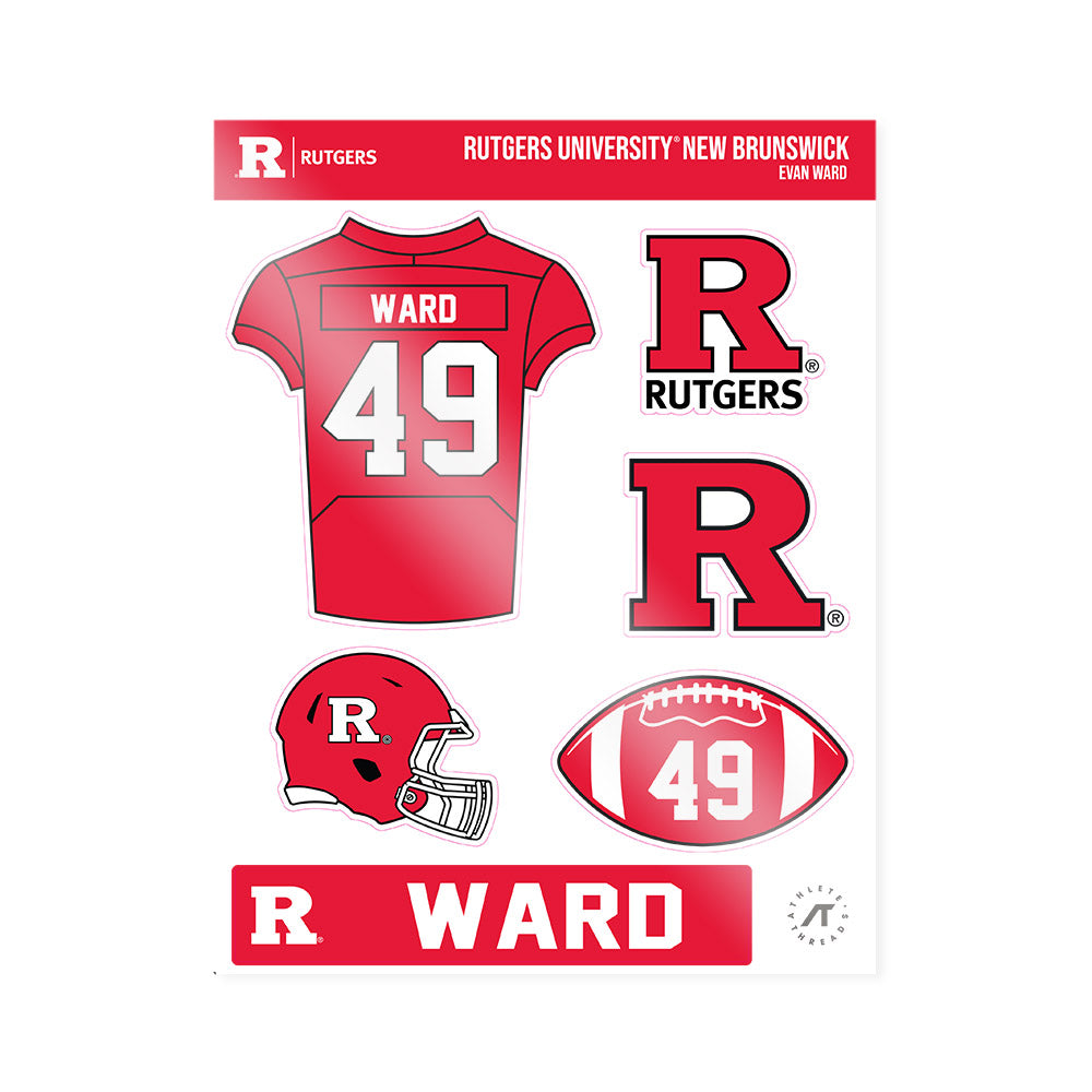 Rutgers - NCAA Football : Evan Ward - Sticker Sheet-0