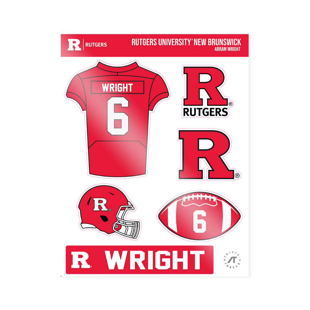 Rutgers - NCAA Football : Abram Wright - Sticker Sheet-0