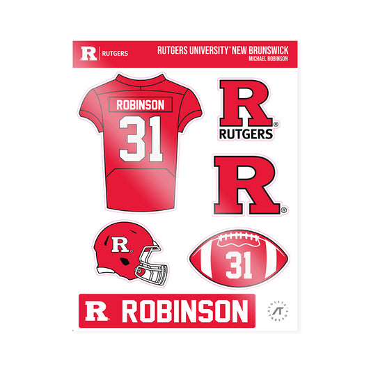 Rutgers - NCAA Football : Michael Robinson - Sticker Sheet-0