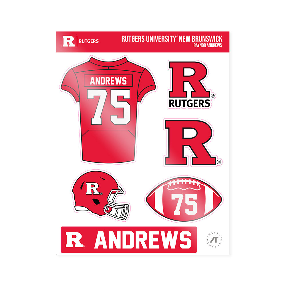 Rutgers - NCAA Football : Raynor Andrews - Sticker Sheet-0