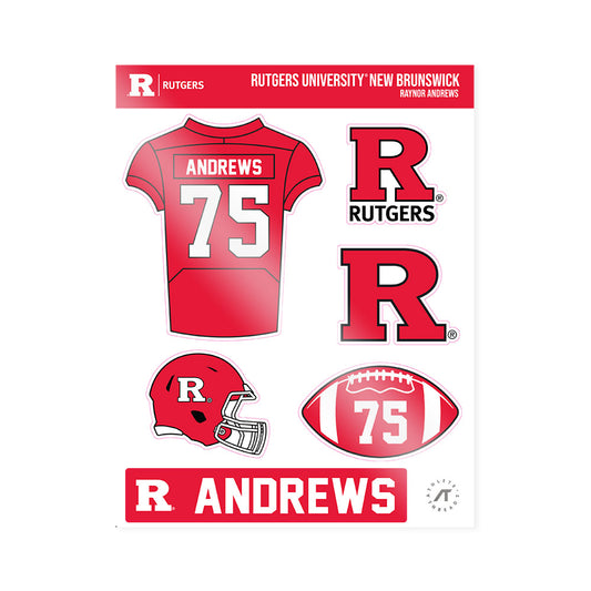 Rutgers - NCAA Football : Raynor Andrews - Sticker Sheet-0
