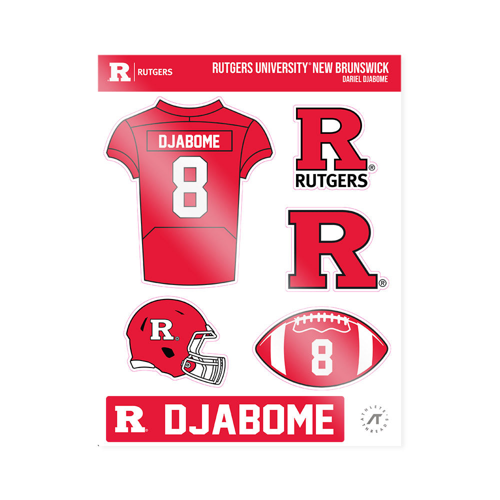 Rutgers - NCAA Football : Dariel Djabome - Sticker Sheet-0