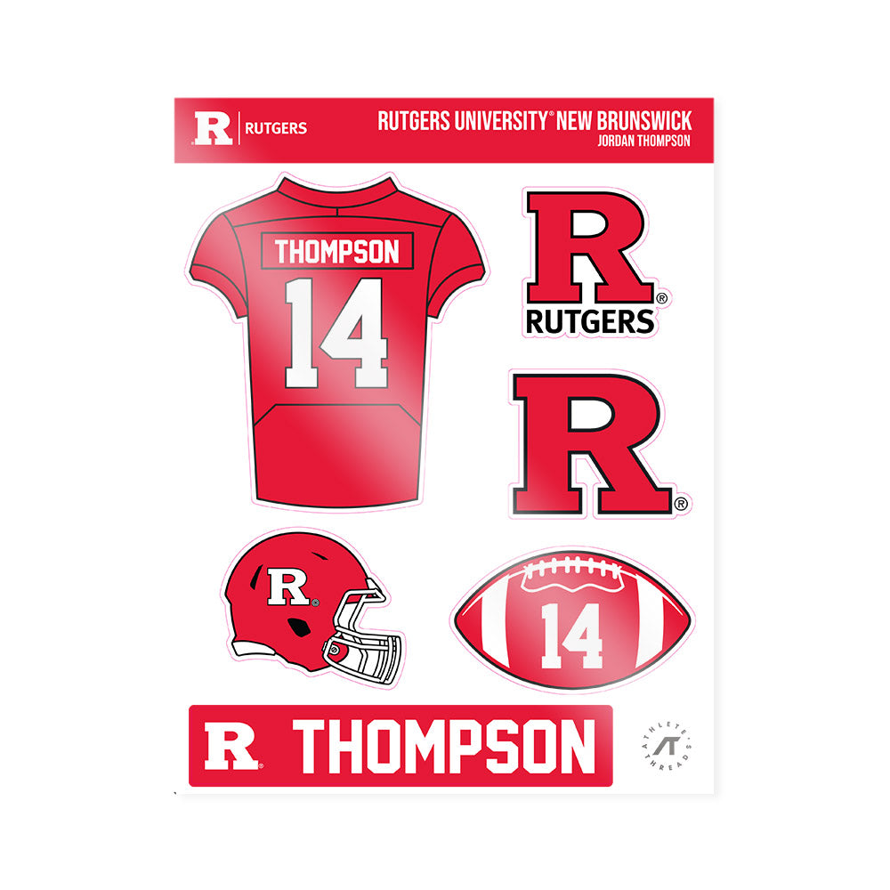 Rutgers - NCAA Football : Jordan Thompson - Sticker Sheet-0