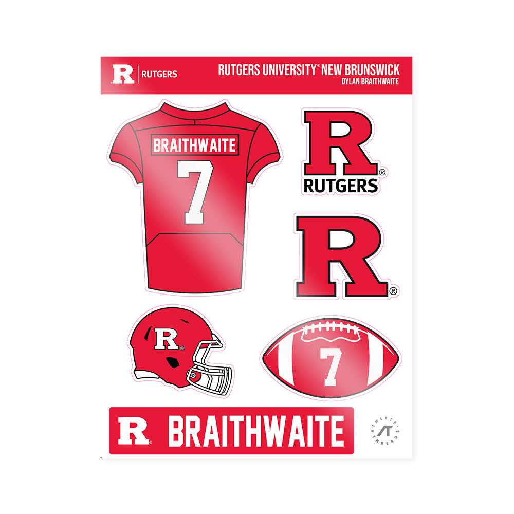 Rutgers - NCAA Football : Dylan Braithwaite - Sticker Sheet-0