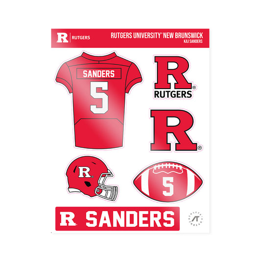 Rutgers - NCAA Football : Kaj Sanders - Sticker Sheet-0