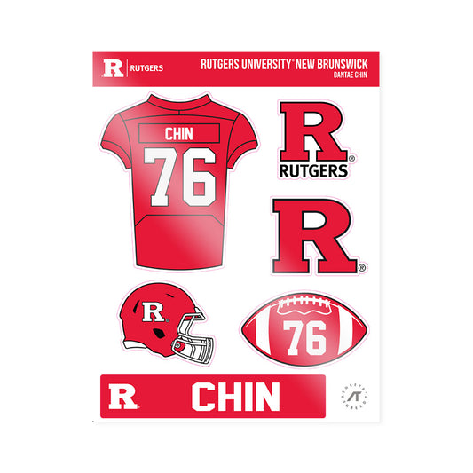 Rutgers - NCAA Football : Dantae Chin - Sticker Sheet-0