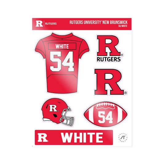 Rutgers - NCAA Football : Taj White - Sticker Sheet-0