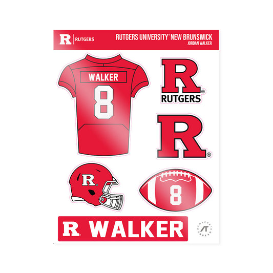 Rutgers - NCAA Football : Jordan Walker - Sticker Sheet-0