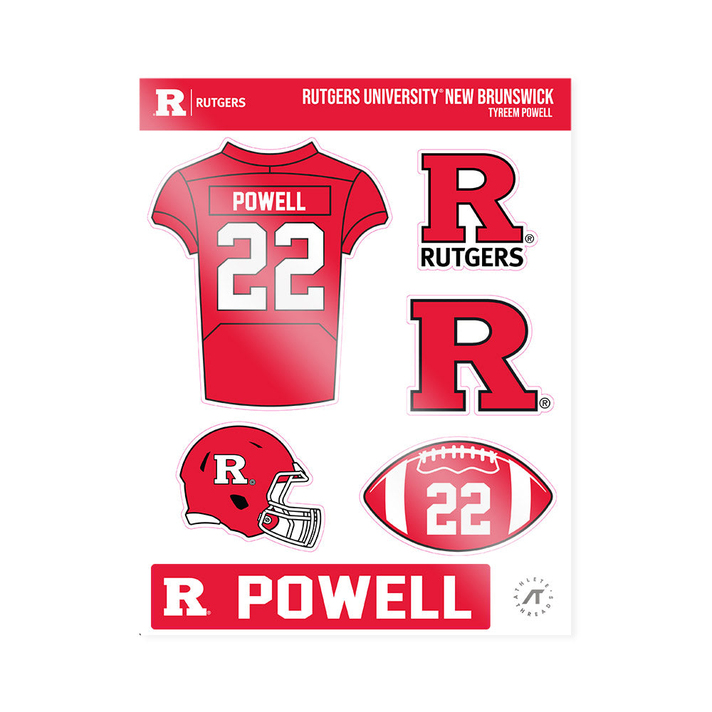 Rutgers - NCAA Football : Tyreem Powell - Sticker Sheet-0