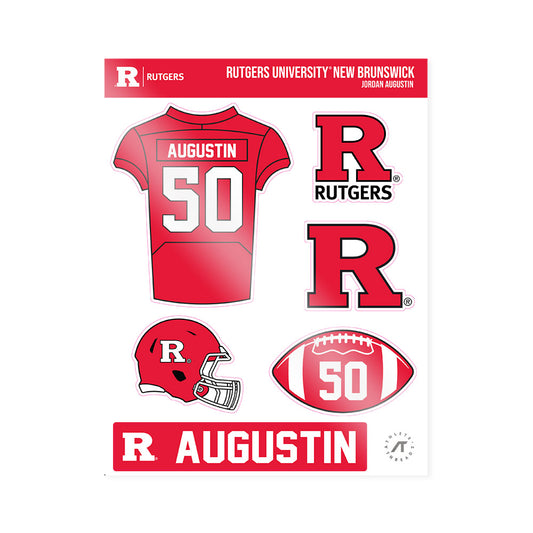 Rutgers - NCAA Football : Jordan Augustin - Sticker Sheet-0