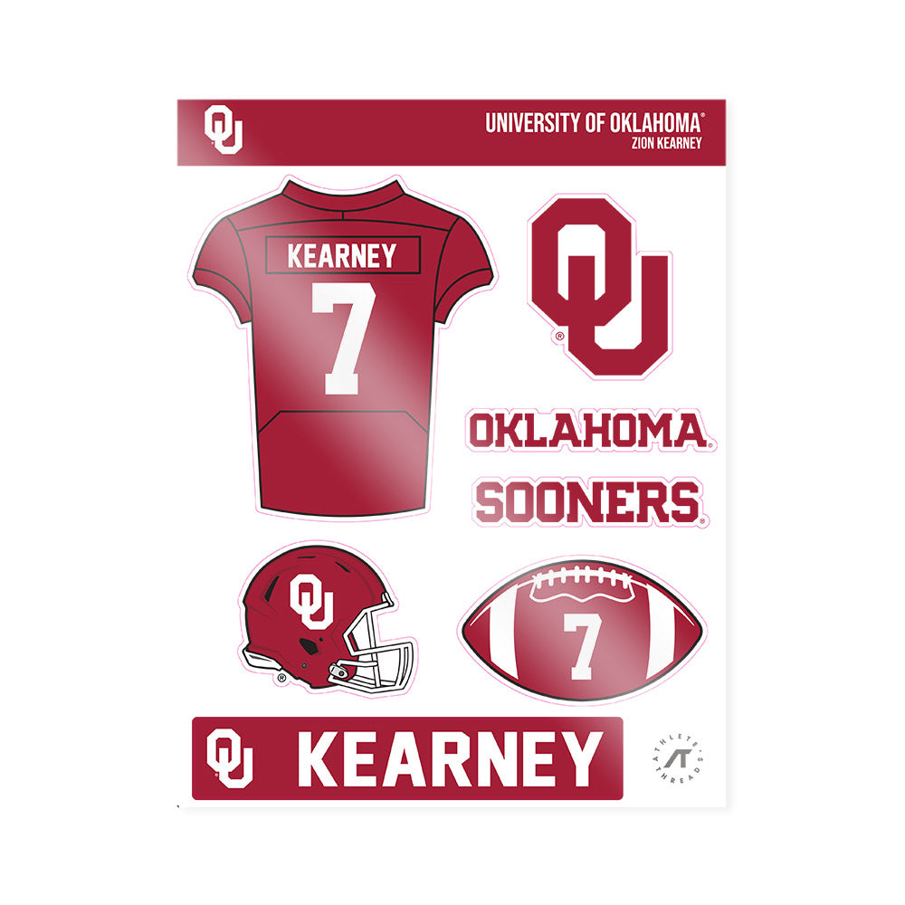 Oklahoma - NCAA Football : Zion Kearney - Sticker Sheet-0