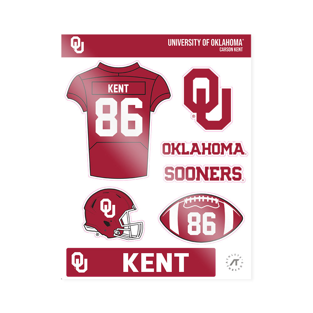 Oklahoma - NCAA Football : Carson Kent - Sticker Sheet-0