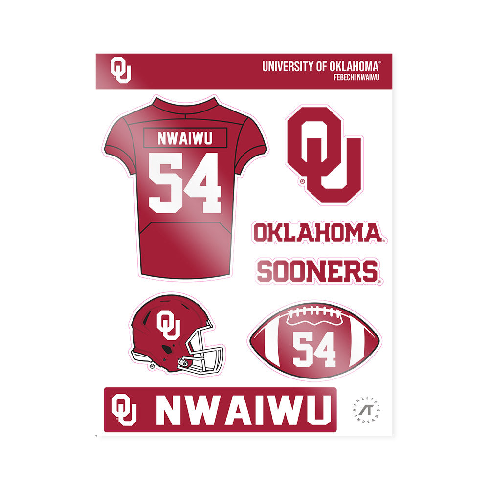 Oklahoma - NCAA Football : Febechi Nwaiwu - Sticker Sheet-0
