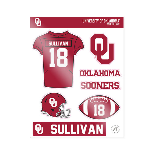 Oklahoma - NCAA Football : Cole Sullivan - Sticker Sheet-0